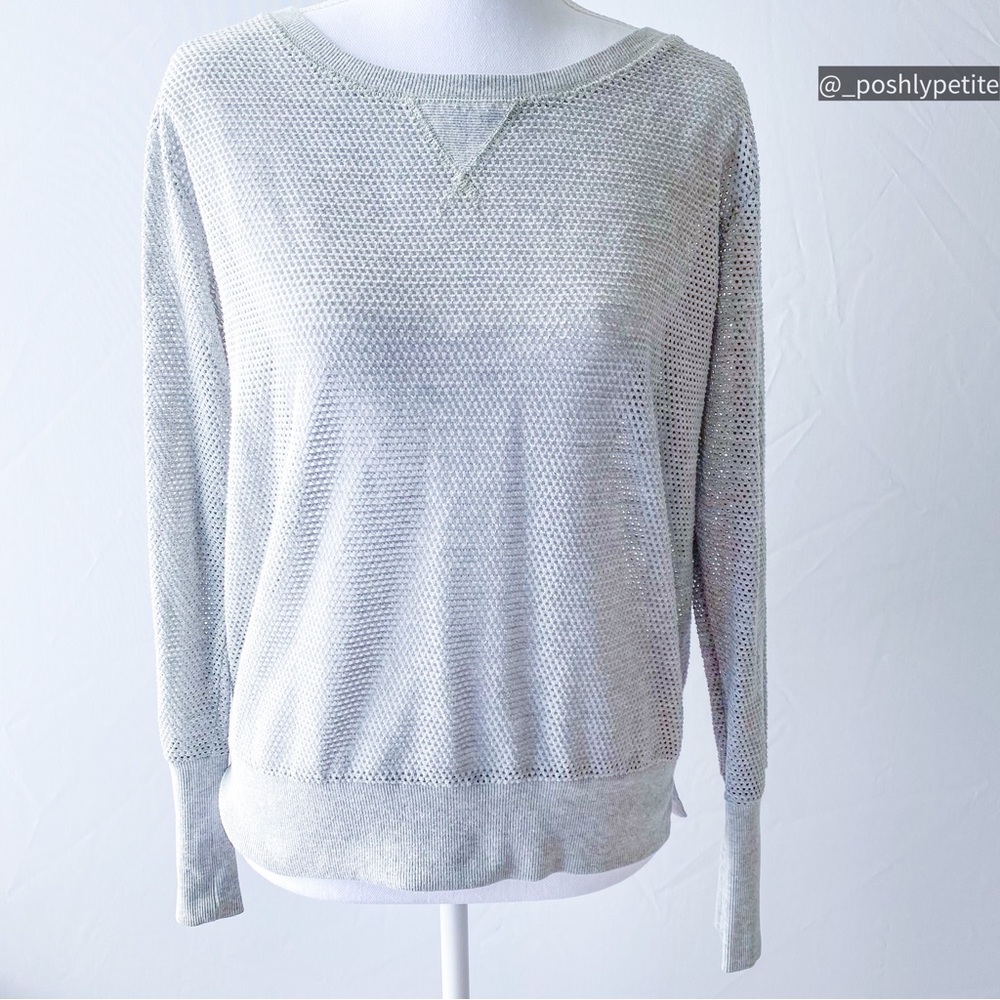 Cynthia Rowley s grey open lightweight knit sweater